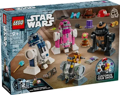 Produktbild von LEGO Star Wars Kreativer Droidenbauer, Bauspielzeug, R2-D2, Chopper (C1-10P), QT-KT und R5-J2, Figuren zum Selberbauen, Geschenkidee für Jungen, Mädchen und Fans, Abenteuer-Spielzeug 75392