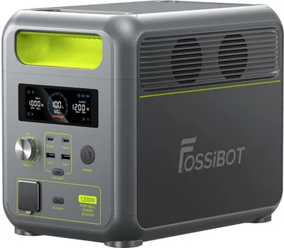 Obrázek produktu pro FOSSiBOT Přenosná 1200W solární napájecí stanice F1200, 1024Wh LiFePO4 solární generátor s funkcí UPS, 100W Type-C 45 min. rychlé nabíjení z 0-80%
