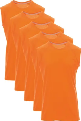 Produktbild von Mivaro Herren Tank Top 5er Pack aus Baumwolle in Orange - ärmelloses Shirt im Multipack, Rundhals-Ausschnitt, Regular Fit, Größen S bis XXL