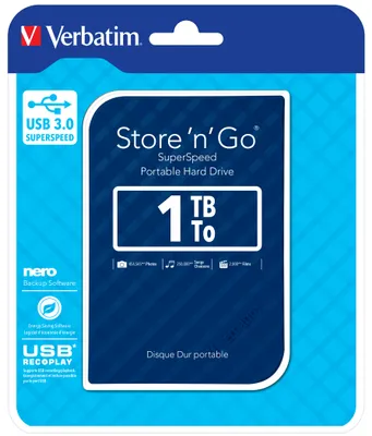 Produktbild von Externe Festplatte –  – Store’n’go – 1 TB – Blau
