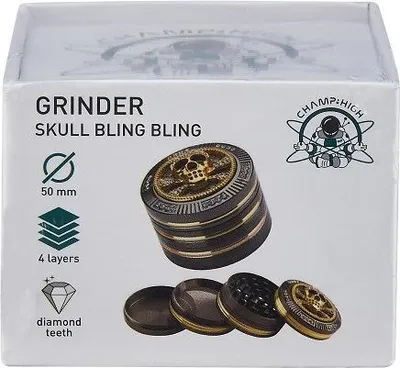 Image de Broyeur métallique Bling Bling tête de mort 52mm 4pcs