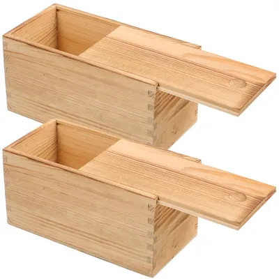 Produktbild von Unfertige Holzkisten mit Schiebedeckel, leere Holzkisten, Schmuckkästchen, Aufbewahrungsboxen für Bastelmaterialien