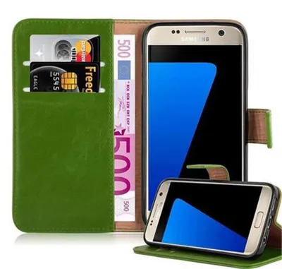 Produktbild von Cadorabo Hülle für Samsung Galaxy S7 Schutzhülle in Grün Handyhülle Book Tasche Case Etui Luxury