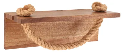 Produktbild von TENDANCE | Handtuchhalter - Badezimmerablage - 30 x 15 x 12 cm - braun - Akazienholz - Juta - Boho