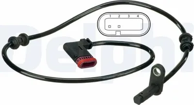 Produktbild von DELPHI ABS Sensor Raddrehzahl Hinten passend für MERCEDES-BENZ E-Klasse Limousine (W212) SS20502
