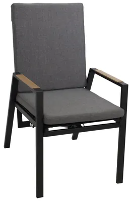 Ein Gartenmöbel.Stühle_Sessel im Maß 70.0 x 90 x 57.5 aus Polypropylen, Aluminium. Farbe Anthrazit