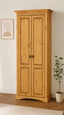 Produktbild von Dielenschrank Kiefer massiv gelaugt geölt Landhausstil Holz Garderobenschrank