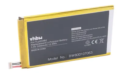 Immagine prodotto di Batteria vhbw compatibile con i modelli di smartphone TCL N3Y910T, Y910 e Y910T (3400 mAh, 3,8 V, Li-polimero)
