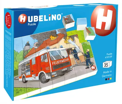 Produktbild von Hubelino Feuerwehr Bauklotz-Puzzle - Bausteine Puzzle 35 Teile Kinder