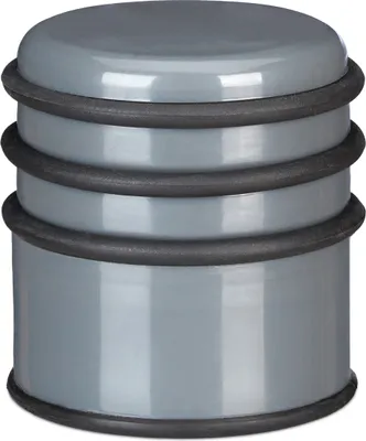 Produktbild von 10 x Türstopper für den Boden, schwerer Türpuffer, für Türen & Fenster bei Luftzug, 3 Gummiringe, ∅ 7 cm, dunkelgrau