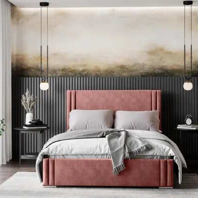 Produktbild von ADIDAR Finn Polsterbett 140x200cm Metallrahmen mit hydraulischen Wagenhebern Lattenrost Bettkasten Premium Design (Indische Rose - Magic Velvet 2258)