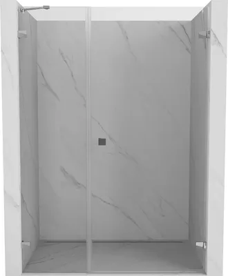 Image de Mexen Lunar-B porte de douche pivotante droite 145 cm, transparent, chrome - 832S-145-050-01-00-P