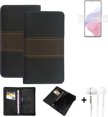 Produktbild von K-S-Trade Handyhülle + Kopfhörer kompatibel mit Samsung Galaxy A53 5G Schutzhülle Walletcase Bookstyle Tasche Schutz Case Hülle Wallet Cover