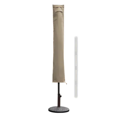 Produktbild von Sekey Schutzhülle Sonnenschirm Reissverschluss, für Sonnenschirmhülle 3m Durchmesser, Schirmhülle Marktschirm, aus 600D Oxford-Gewebe, Taupe