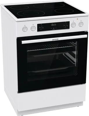 Produktbild von Gorenje GECS6C 70 WPA elektrický voľne stojaci sporák - sklokeramická varná doska - 71 litrov - ExtraSteam - GentleClose - AirFry - výsuvné gombíky - AquaClean - PerfectGrill - teleskopické výsuvy - biela