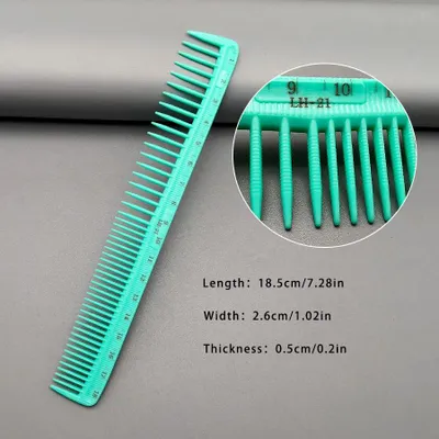 Produktbild von Haarschneidekamm - Professioneller Friseurkamm mit Längenskala - Spiralzahn-Design für leichtes Haarteilen - Harz - 1 Stück - Modell Lh-21
