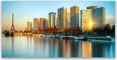Imagen del producto de Cuadros decorativos para pared, tipo lienzo, de 120x60 cm, con motivos de ciudad, mar y edificios