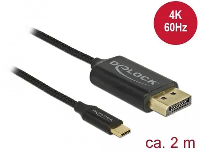 Produktbild von DeLOCK 83710, 2 m, USB Typ-C, DisplayPort, Männlich, Männlich, Gerade