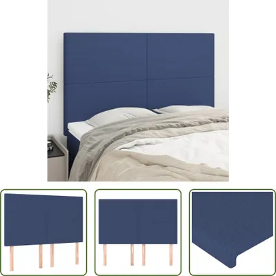 Produktbild von The Living Store Kopfteile 4 Stk. Blau 72x5x78/88 cm Stoff
