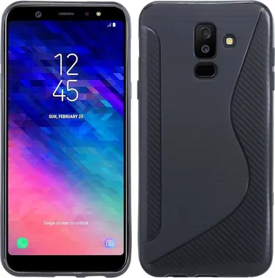 Produktbild von Samsung Galaxy A6 Plus Handy Silikon Schutzhülle Cover Case Schwarz Schwarz
