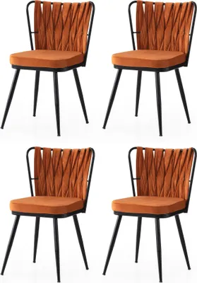Produktbild von Skye Decor, Kuşaklı - 224 V4, Schwarz, Stuhlset (4 Stück), 43 x 82 x 43 cm, 100 % EISEN