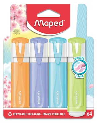 Obrázek produktu pro Maped 742510, 4 kusů, Modrá, Zelená, Růžová, Šeříková, Rozšířený hrot, 1 mm, 5 mm