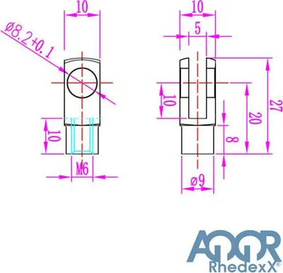 Produktbild von Gabelkopf M6 25mm Bolzen Ø 6, 8, 10mm Zubehör Gasdruckfeder Endstücke - 6mm , 2