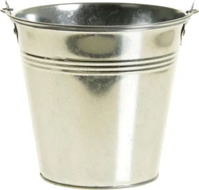 Produktbild von INNA-Glas Zinkeimer DEVIS mit Henkel, Silber, 9 cm, Ø 10 cm - Dekotopf/Zink Eimer
