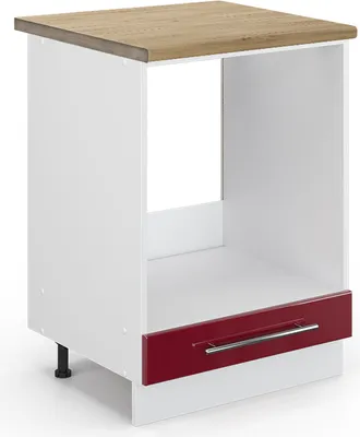 Zdjęcie produktu dla Szafka kuchenna Vicco Fame-Line Bordowa Czerwień wysoki połysk 60 cm , BP Dąb, Model 46697