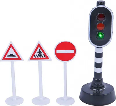 Image de Feux de circulation avec panneaux de signalisation