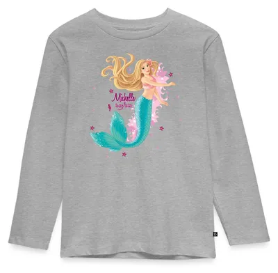 Produktbild von Spreadshirt Schleich Bayala Meerjungfrau Michelle Kinder Premium Langarmshirt, 122/128 (6 Jahre), Grau meliert