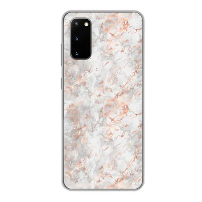 Produktbild von MuchoWow® Handyhülle Schutzhülle Hülle für Samsung Galaxy S20 Roségold - Marmor - Weiß - Gemustert Silikon Softcase Handy Hülle - Bild
