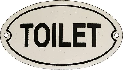 Produktbild von Türschild TOILET Emaille Metall Oval Weiß Toilettenschild Nostalgie 7,5x13,5cm