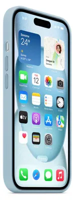 Produktbild von Apple iPhone 15 Silikon Case mit MagSafe – Hellblau, Cover, Apple, iPhone 15, 15,5 cm (6.1"), Hellblau