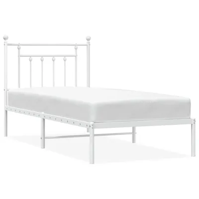 Immagine prodotto di vidaXL Struttura letto con testiera in metallo bianco 90x190 cm