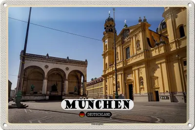 Produktbild von Blechschild Städte München Odeonsplatz Skulptur 30x20cm