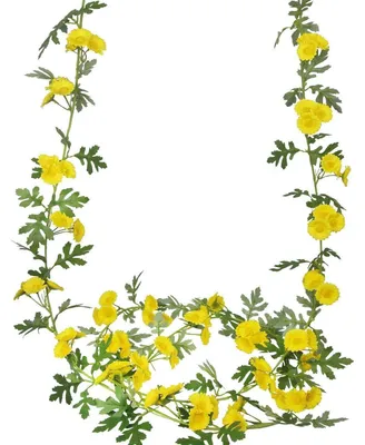 Produktbild von 2 Stück Blumengirlande Künstlich Gänseblümchen Gelb Seidenblumen 180cm