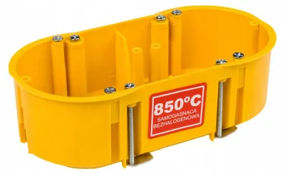 Produktbild von Hohlwanddose 2-fach Abzweigdose Hohlraumdose halogenfrei Ø60x47mm, gelb