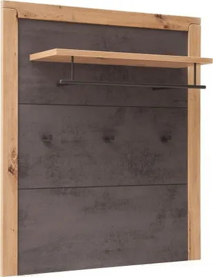 Produktbild von Garderobenpaneel mit Hutablage grau mit Eiche IOLA-05