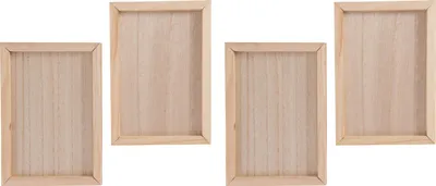 Produktbild von 4er Set Holz Bilderrahmen ca. 14 x 20 cm mit Metallaufhänger zum Bemalen & Basteln