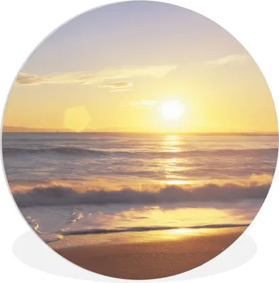 Produktbild von MuchoWow® Rundes Wandbild - Runde Bilder Sonnenuntergang - Strand - Brücke Ø 30 cm Kreis Wanddekoration Kunststoff - Wandkreis - Wandschmuck - Schlafzimmer - Bilder - Der Kreis - Kunst für die Wohnung - Plastik - Kunstdruck - Wandbild