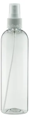 Produktbild von Leere PET-Sprühflasche 250 ml - 5 Stück - transparent mit weißem Zerstäuber
