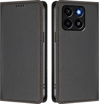 Image de Etui en cuir pour ZTE Blade A35 / A55, étui magnétique en cuirPolyuréthaneavec support Noir