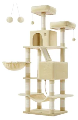 Obrázok produktu pre Veľký mačací stromček – lezecká veža – plyš – 55 x 45 x 168 cm
