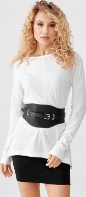 Produktbild von Damen Breiter Taillengürtel, Schwarz/84-90 cm