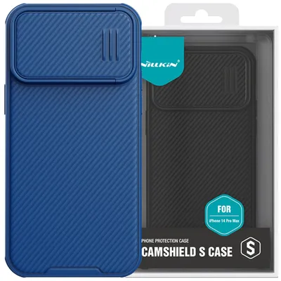 Zdjęcie produktu dla Nillkin Camshield S Case Etui Iphone 14 Pro Max Pancerny Pokrowiec Osłona Na Aparat Niebieskie