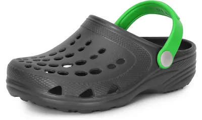 Produktbild von Ladeheid Kinder Mädchen Jungen Eva Clogs Gartenclogs Gartenschuhe LA-CA-06 (Grau/Grün, 28/29 EU)