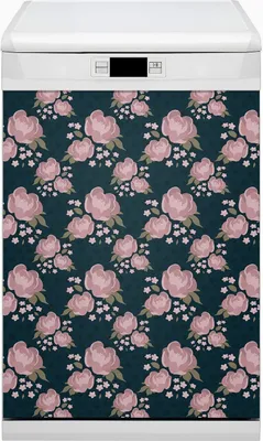 Produktbild von Magnet für Spülmaschine Abwaschbar 45x80 cm Magnet für Spülmaschine Magnetmatte Nachbildung - Pinke Blumen