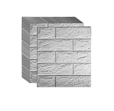 Produktbild von 12PCS 3D Wandpaneele Selbstklebend Tapete Steinoptik Wandverkleidung, 35x38,5cm Wasserdicht WallPanels Wandtattoos Ziegelstein Wandaufkleber