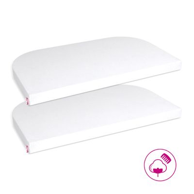 babybay Jersey Spannbetttuch Deluxe Doppelpack passend für die Modelle Maxi, Midi, Boxspring, Comfort und Comfort Plus, weiß, 89 x 50 cm (Doppelpack)